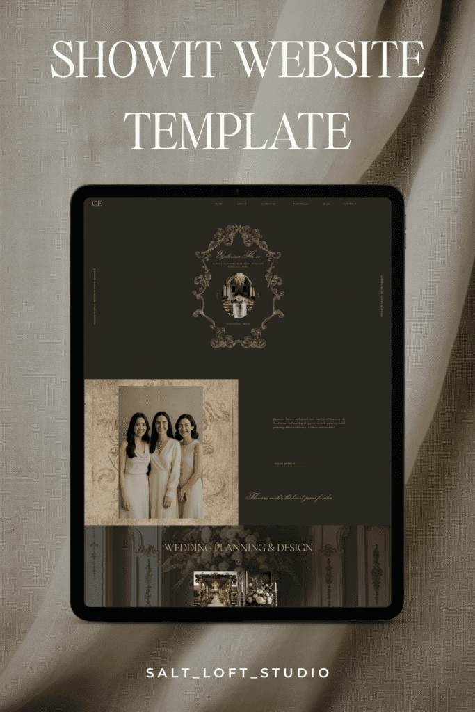 Affordable showit website template vintage